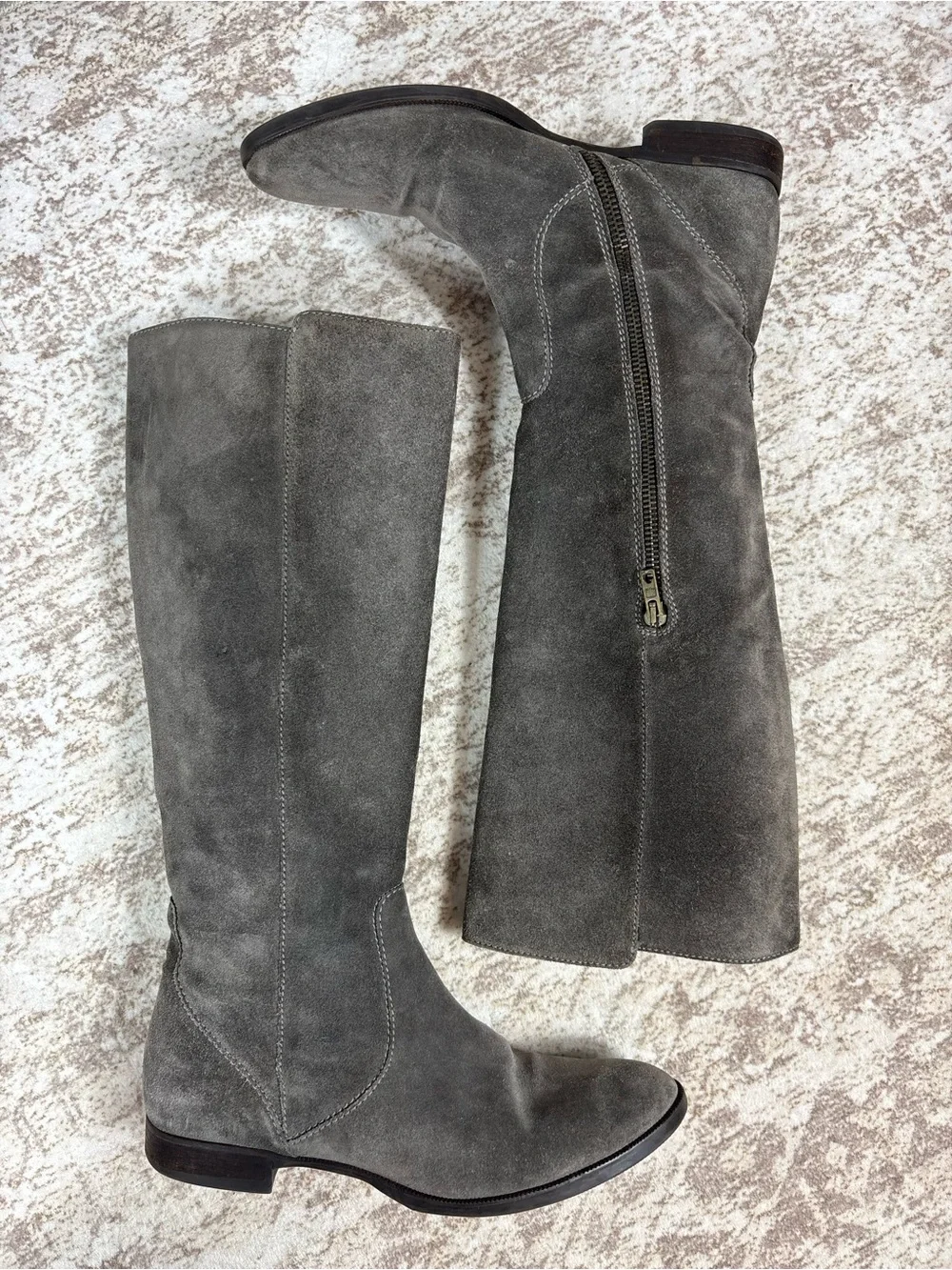 JCrew Grey Suede Knee High Boots Size 7.5